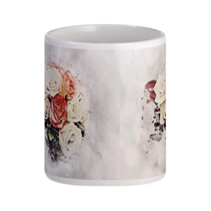 Mug bunga elegan dan keren