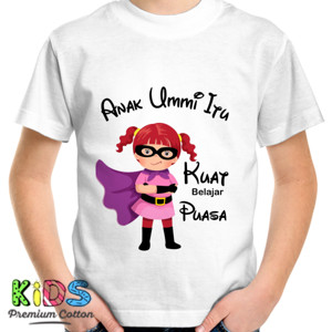 Kaos Baju Kaos Anak Muslim Wanita Kuat Puasa
