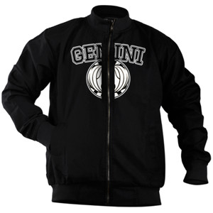 Jaket Bomber Zodiak Gemini Hitam