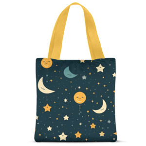 Tas Tote Fullprint Moon N Star Tote bag By Toteology