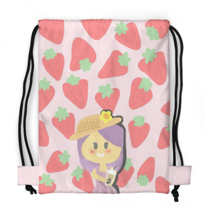 Tas Serut Fullprint Strawberry Stringbag