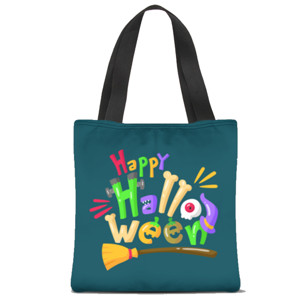 Tas Tote Fullprint Happy Halloween seram