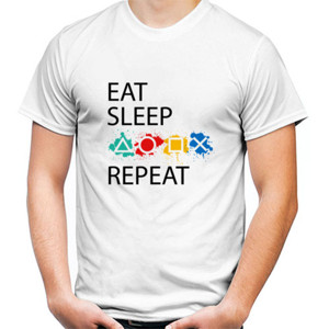 Kaos Kaos Pria Hobby Console Eat Sleep Game Repeat