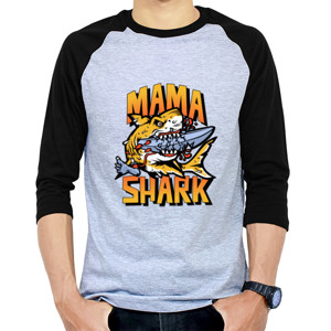 Kaos Raglan Mama Shark