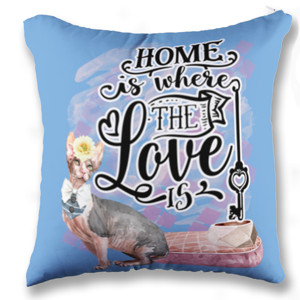 Bantal Home is Where the Love-cat lovers (2 sisi 2 warna)