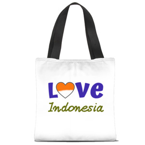 Tas Tote Fullprint Tas Love Indonesia