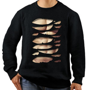 Jaket Sweater Desain sobek realistis