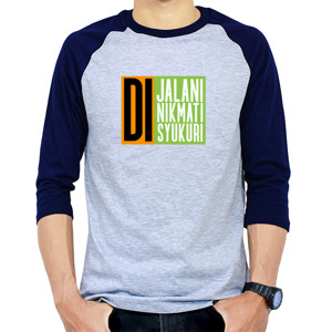 Kaos Raglan kaos lengan 3/4 unisex tulisan custom