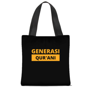 Tas Tote Fullprint Generasi Qurani Black/Yellow