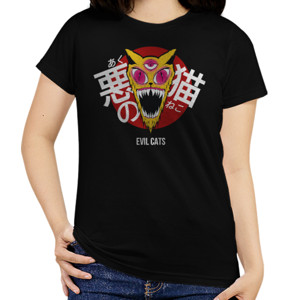 Kaos Evil cat's (Kanji) 