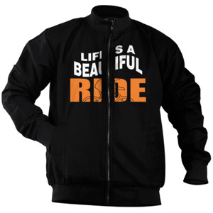 Jaket Bomber Kaos Sepeda Life Is A Beautiful Ride