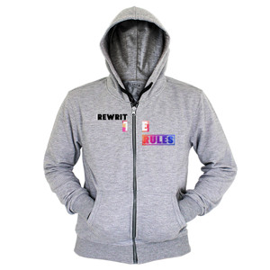 Hoodie Zipper Typhography Rewrite the rules