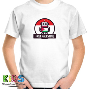 Kaos Anak Premium - Logo Robot Free Palestine