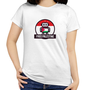 Kaos Anak Premium - Logo Robot Free Palestine