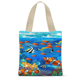 Tas Tote Fullprint Ocean Fish