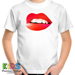 Kaos Cute Red Lips - Kaos Bibir Merah Cantik
