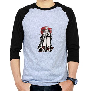 Kaos Raglan kaos lengan 3/4 unisex cowok cewek
