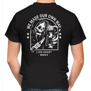 Kaos Skull We Made Our Own Way Lion heart [Dua Sisi]