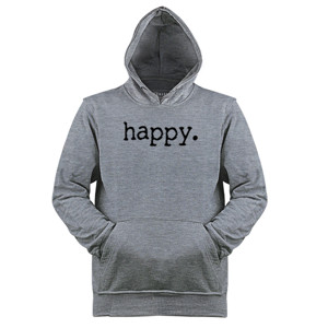Jaket Hoodie Kaos happy. wanita V-Neck