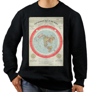 Jaket Sweater Flat Earth Map