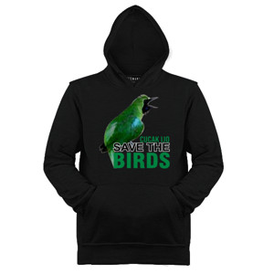Jaket Hoodie Kaos Burung Hitam