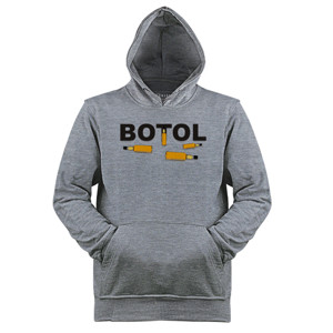 Jaket Hoodie Botol tulisan hitam